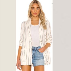 NWOT Rails Flynn Mojave Stripe Linen Blend Blazer Jacket Sz S